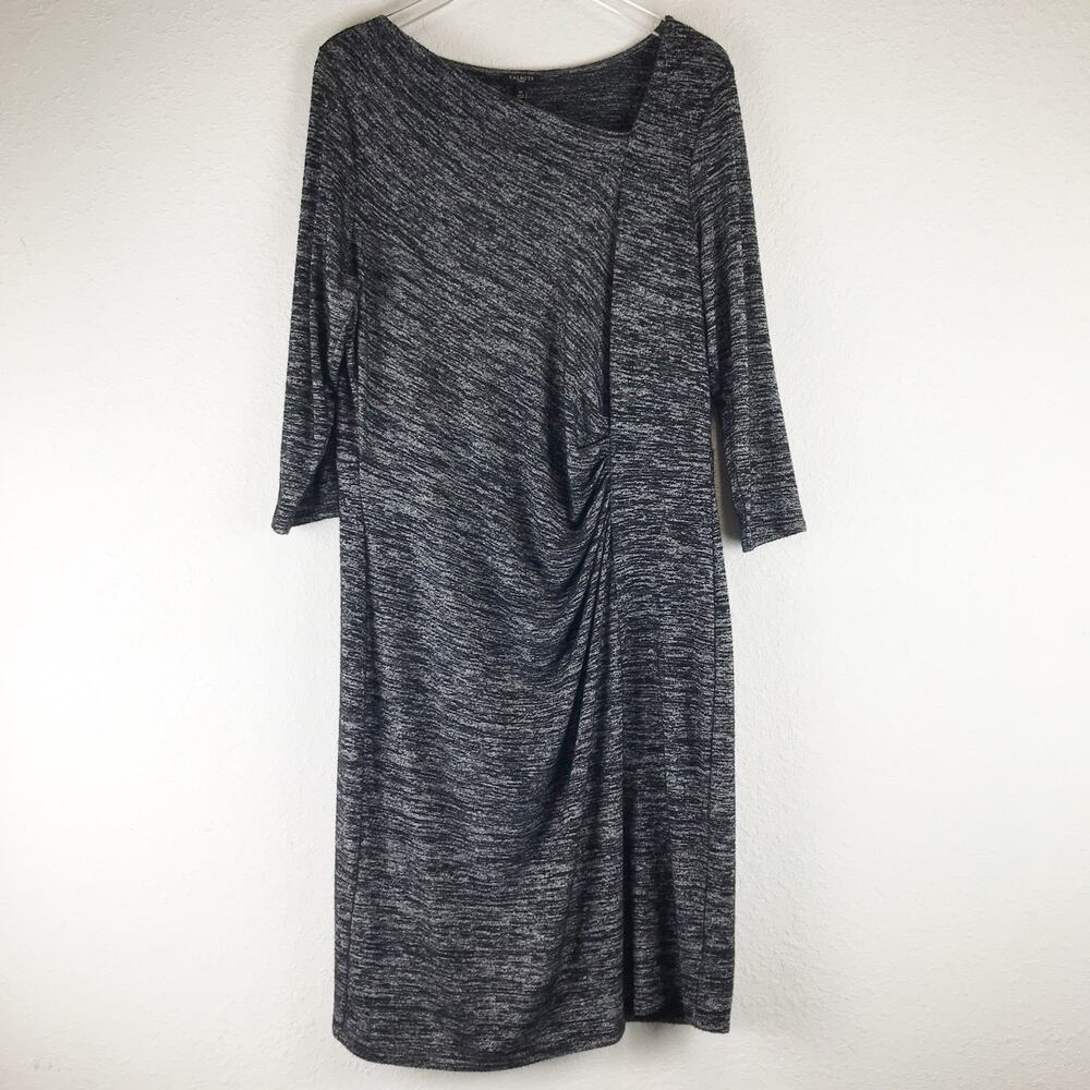Talbots Asymmetrical Neck Ruched Front Pullover Dress Space Dye Plus Size 1X